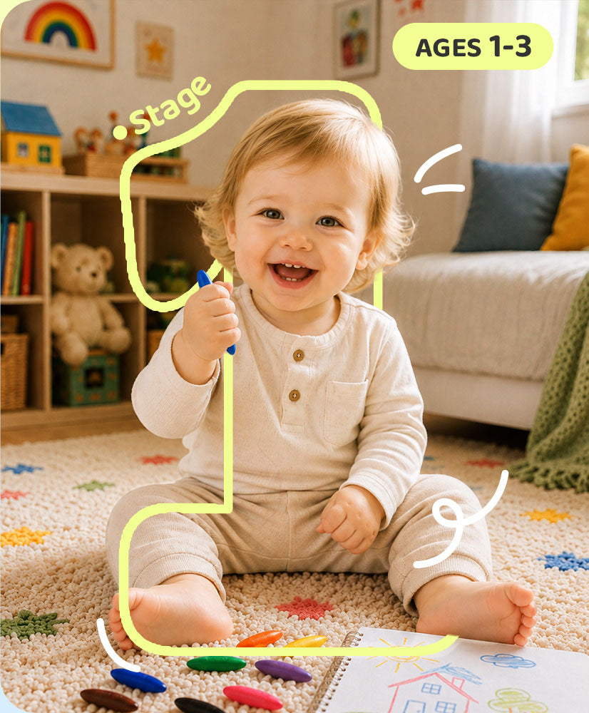 Ages 1 to 3 — Stage 1: grasp and discover