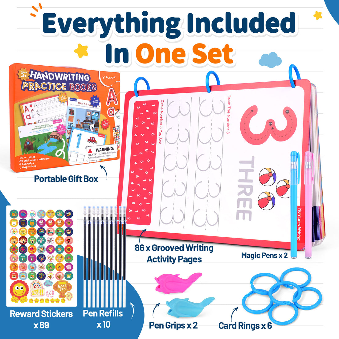 Magic Grooved Writing Practice Books for Kids Ages 3-8